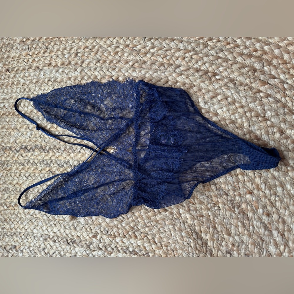 Victoria's Secret Deep Blue Lace Bodysuit